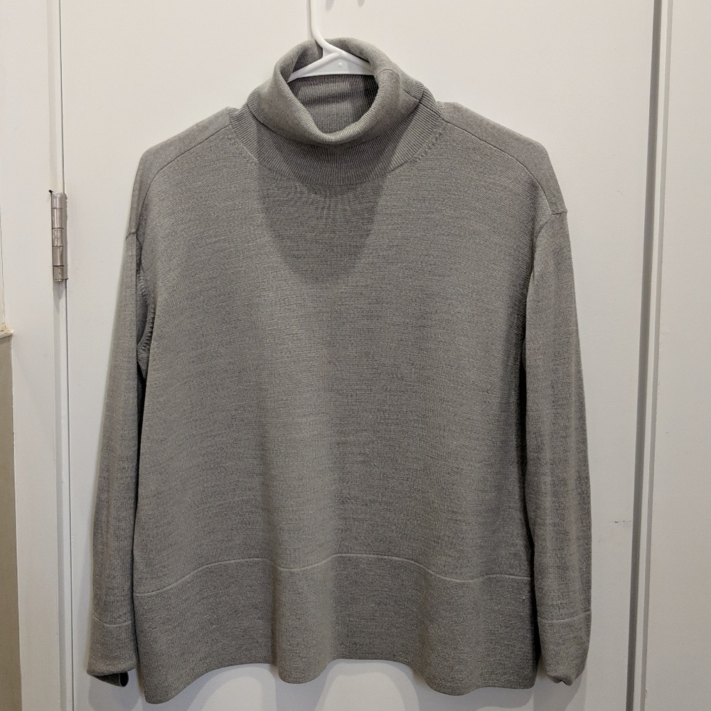 Gray Merino Wool Everlane Square Turtleneck
